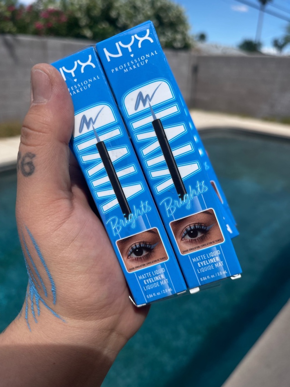 NYX Brights Matte Liquid Eyeliner - Vivid Blue 2 PACK